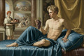 roman boy with grapes