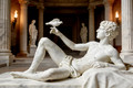 boy with dove in marble