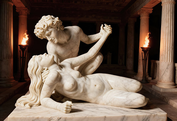 amor and psyche in marble